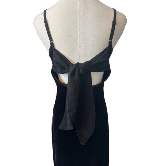 NWT Band of the Free XS Sexy Black Velvet Night Out Spaghetti Strap Dress - Picture 6 of 15